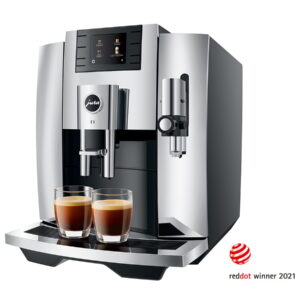 JURA E8 Chroom (EB) Koffiemachine – 17 Specialiteiten – One-Touch – 15363
